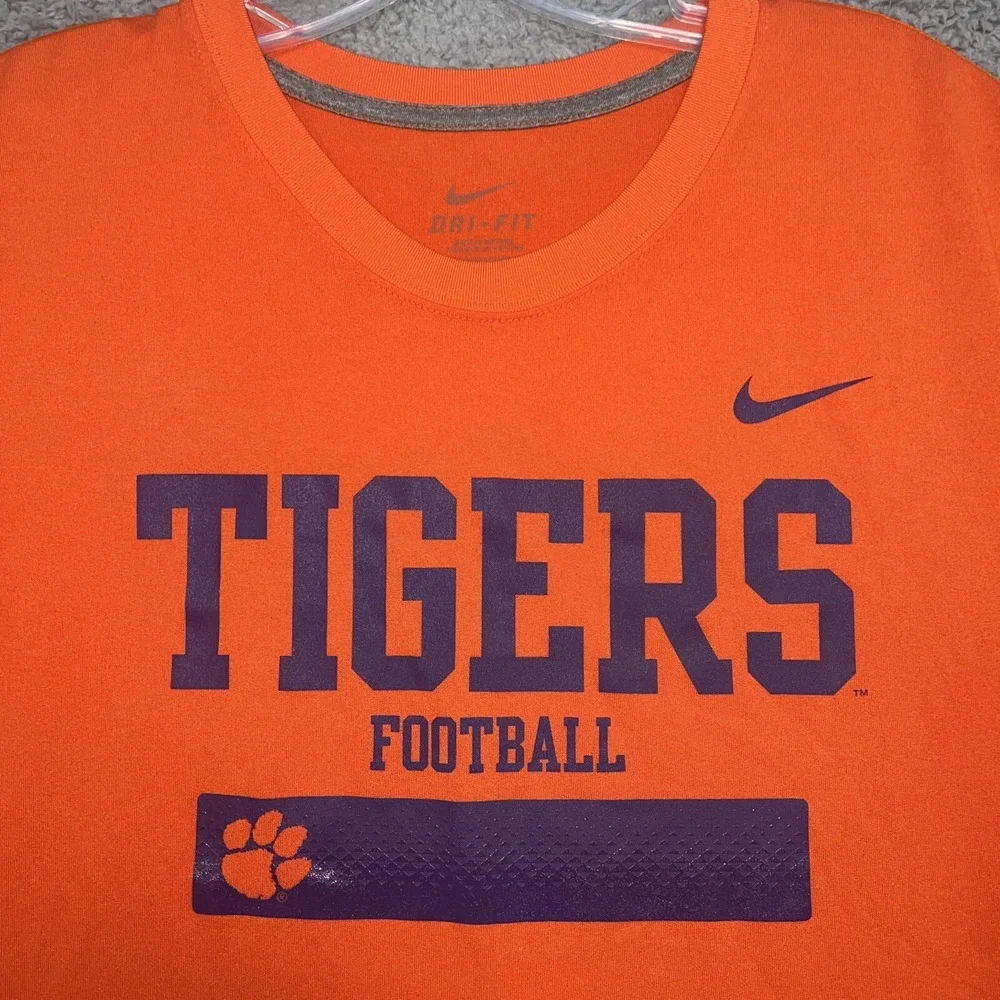 VTG‎ Nike Team Clemson Tigers T Shirt Men's Size L Orange Tee Football NCAA
